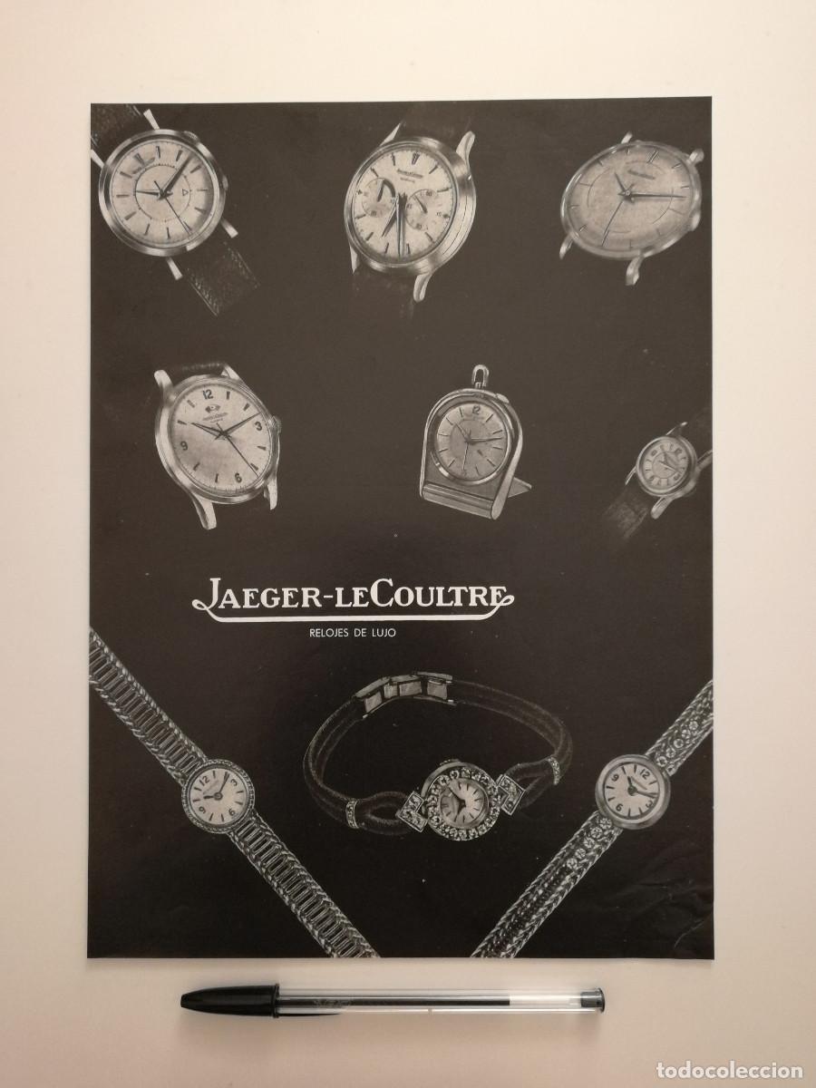 Coleccionismo: ANTIGUO ANUNCIO ACARTONADO -A4- JAEGER-LECOULTRE - SUIZO VINTAGE -RELOJ- A&Ntilde;OS 50 - PUBLICIDAD LAMINA