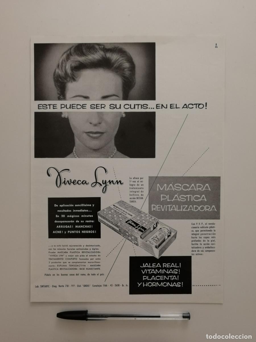 Coleccionismo: ANTIGUO ANUNCIO ACARTONADO -A4- VIVECA LYNN COSMETICA CREMA A&Ntilde;OS 50 - PUBLICIDAD LAMINA