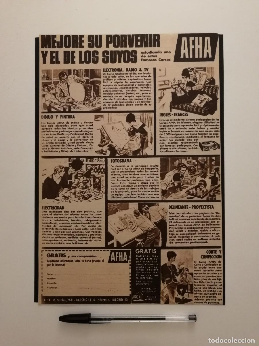 Coleccionismo: ANTIGUO ANUNCIO ACARTONADO -A4- AFHA CURSOS FOTOGRAFIA ELECTRONICA- PUBLICIDAD LAMINA