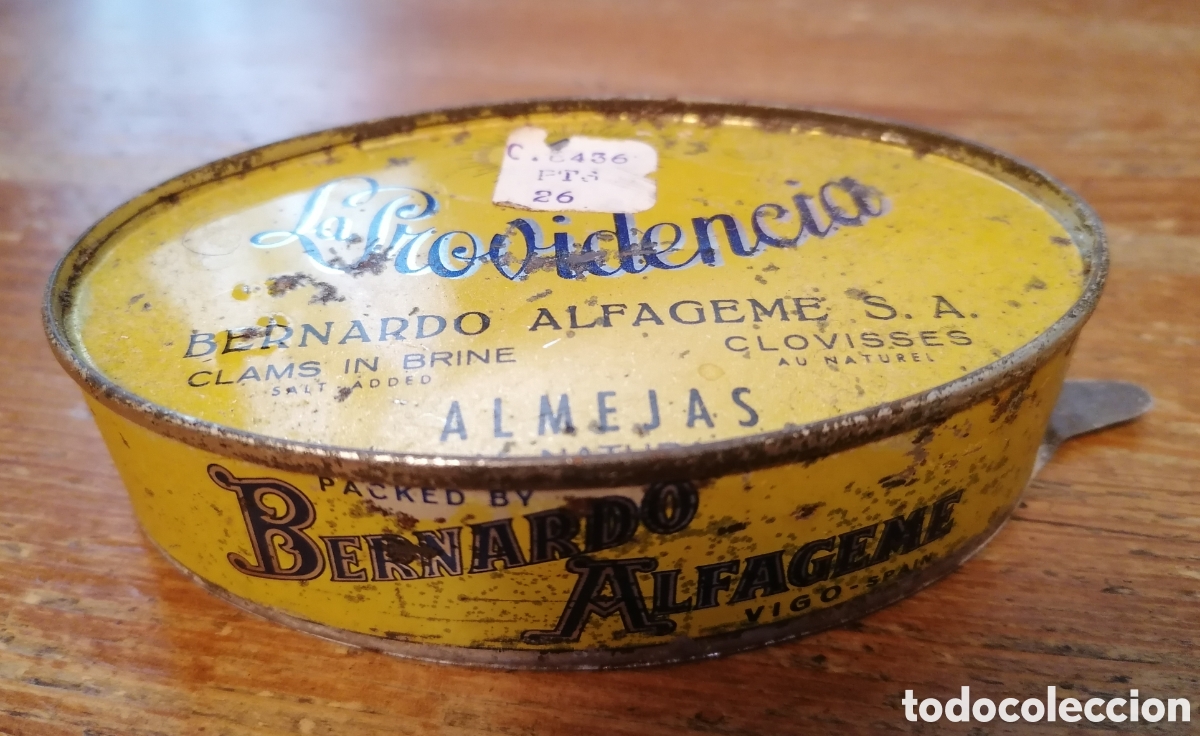 Sammeln: Antigua lata de almejas al natural LA PROVIDENCIA - Bernardo Alfageme - Vigo