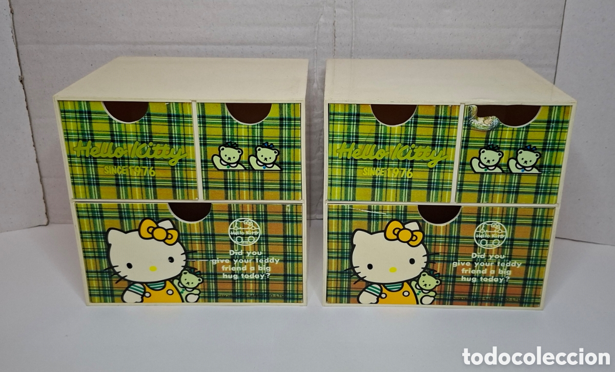 Coleccionismo: HELLO KITTY. 2 JOYEROS / ORGANIZADORES ESTILO TART&Aacute;N. SANRIO. NUEVOS. 15 X 15 X 12 CM. A&Ntilde;OS 80.