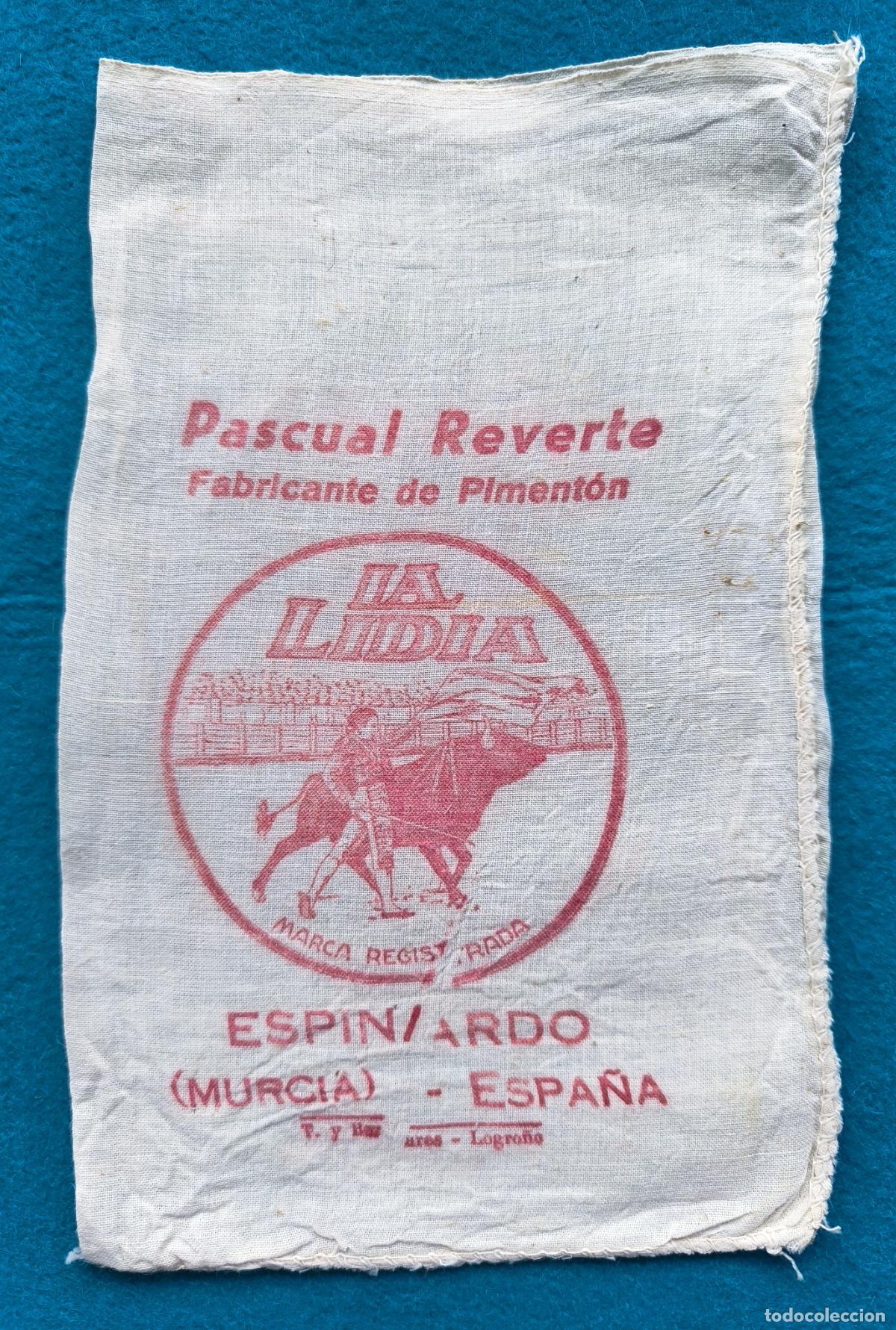 Coleccionismo: RW SACO SAQUITO PIMENTON TELA PASCUAL REVERTE LA LIDIA TOROS ESPINARDO MURCIA 1 KG RR