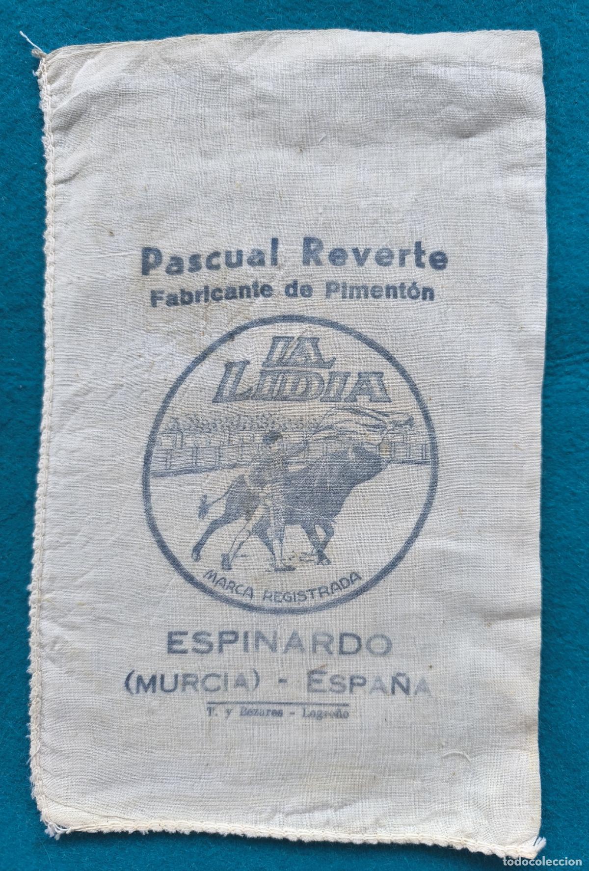 Coleccionismo: RW SACO SAQUITO PIMENTON TELA PASCUAL REVERTE LA LIDIA TOROS ESPINARDO MURCIA 1 KG RR