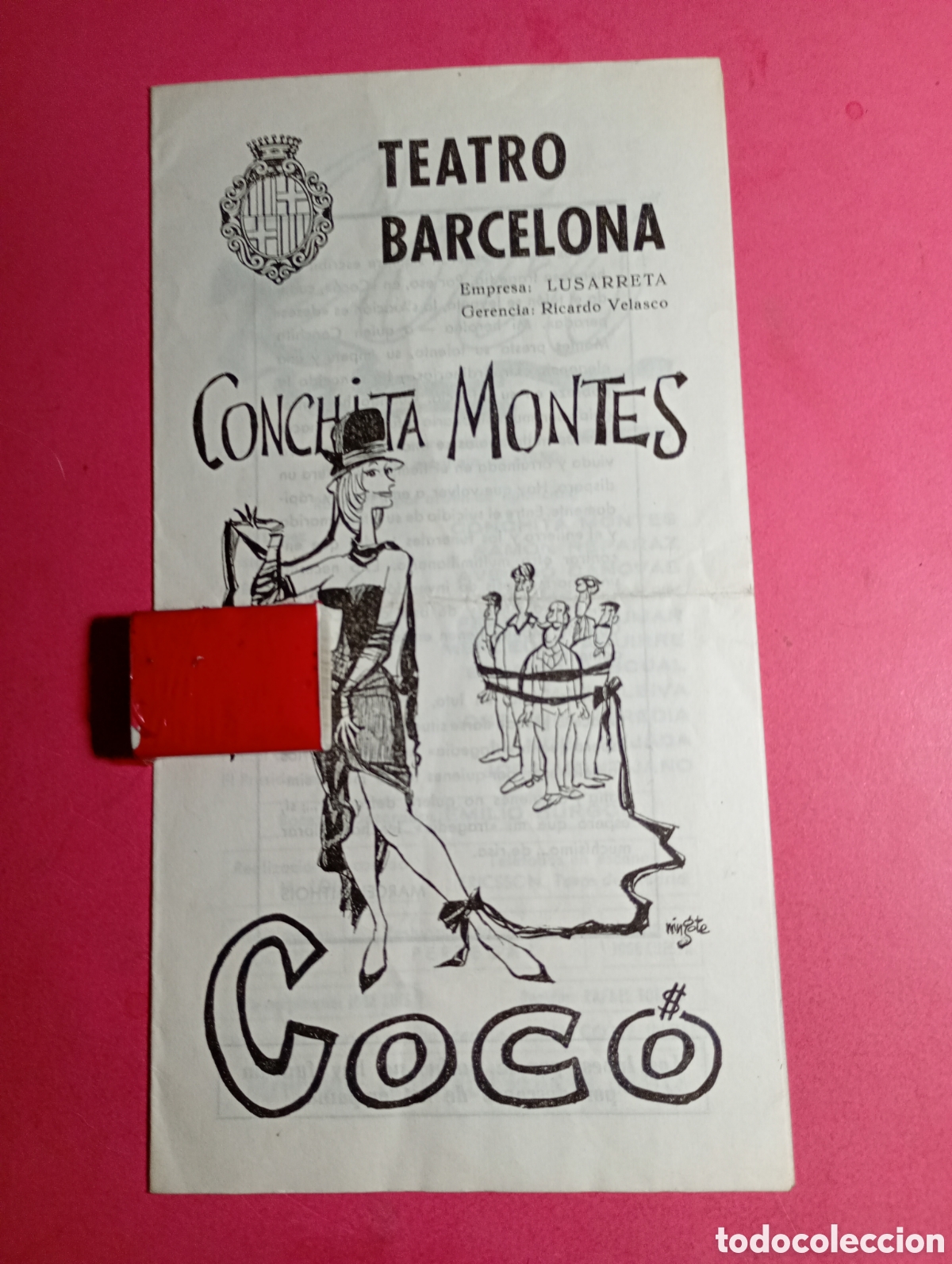 Coleccionismo: TEATRO BARCELONA CONCHITA MONTES EN ''COC&Oacute;'' DE MARCEL MITHOIS ADAPTACI&Oacute;N TONO ILUSTRA MINGOTE 1962