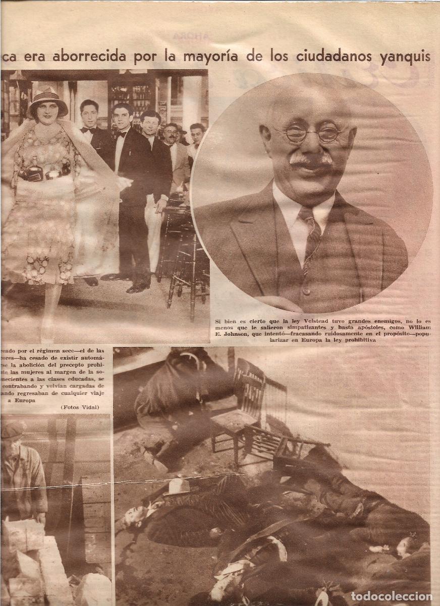 Coleccionismo: A&Ntilde;O 1933 RECORTE PRENSA ABOLICION DE LA LEY SECA VOLSTEAD EN ESTADOS UNIDOS