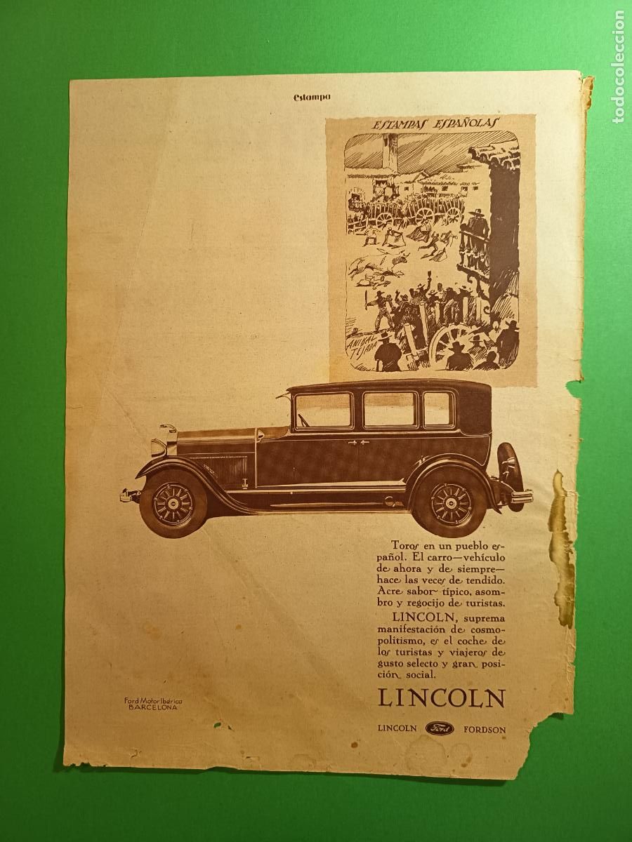 Coleccionismo: FORD LINCOLN ESTAMPAS ESPA&Ntilde;OLAS ANIBAL TEJADA - UZCUDUN - 23/09/1930
