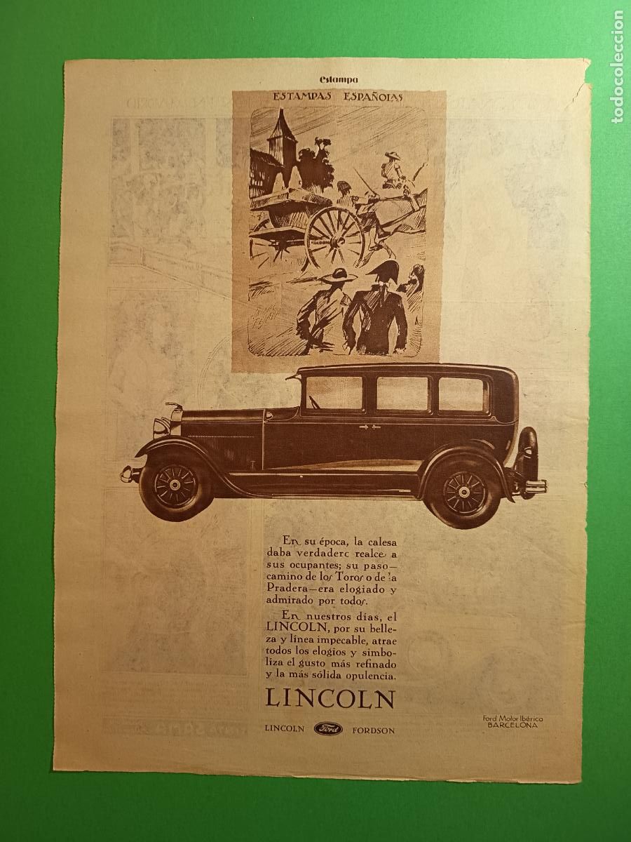 Coleccionismo: FORD LINCOLN ESTAMPAS ESPA&Ntilde;OLAS ANIBAL TEJADA - NATACION MADRID - 30/09/1930