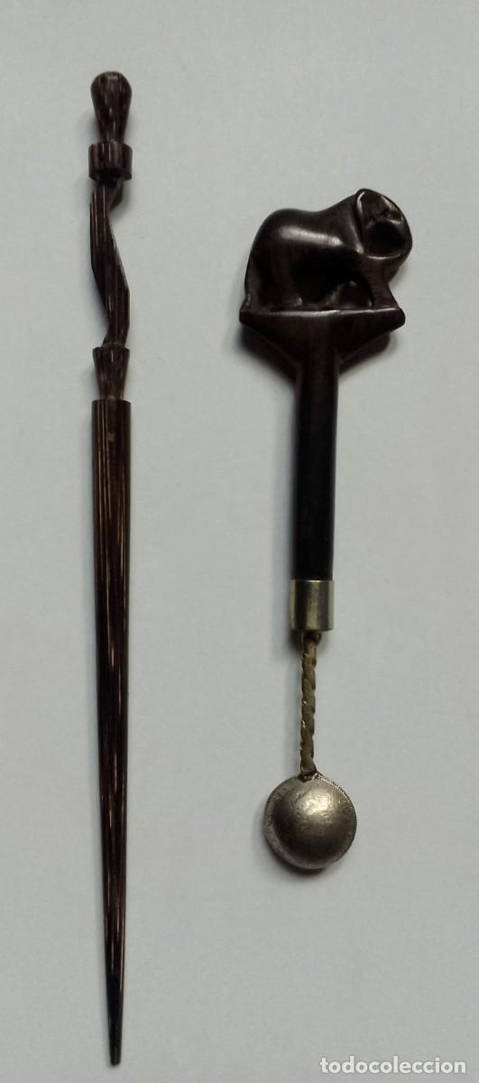 Coleccionismo: CONJUNTO DE CUCHARILLA Y PUNZ&Oacute;N PARA PELO