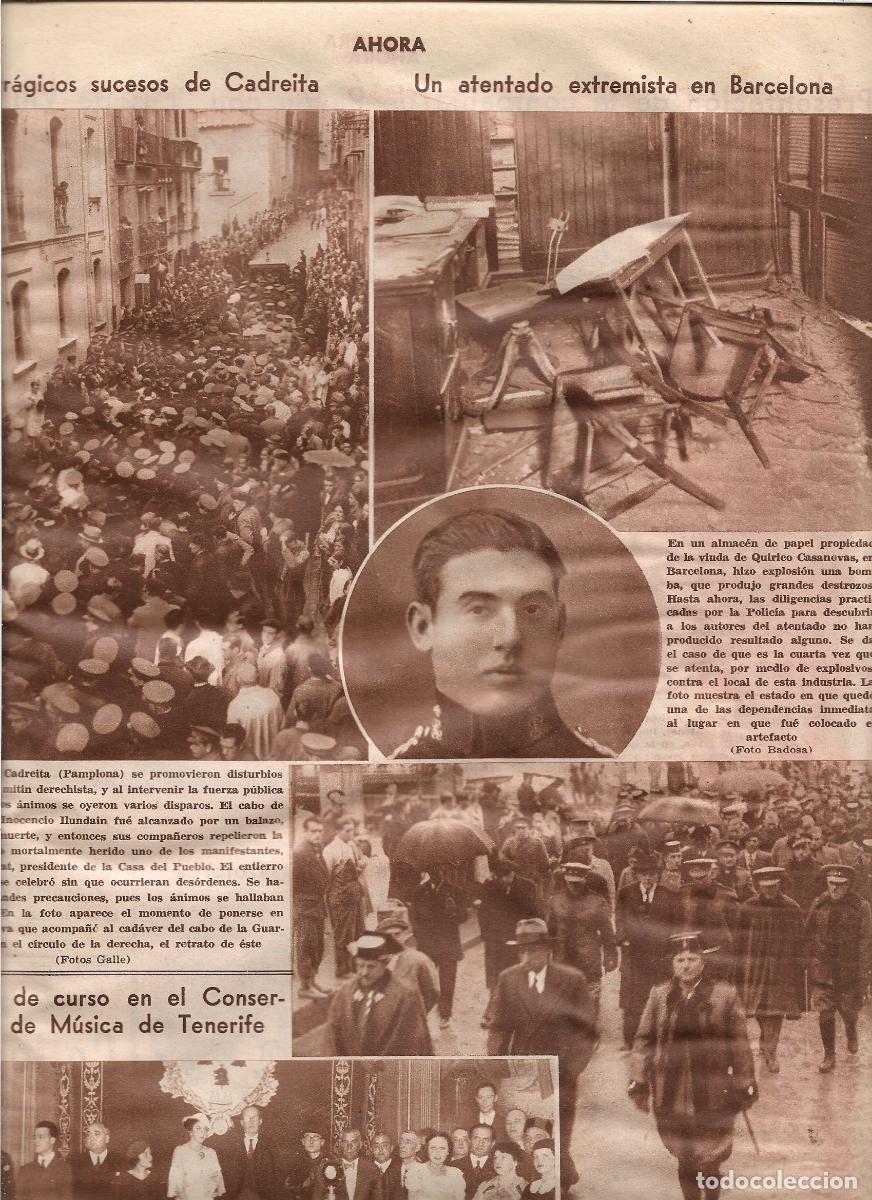 Coleccionismo: A&Ntilde;O 1933 TRAGICOS SUCESOS CADREITA PAMPLONA DISTURBIOS MITIN MUERTE INOCENCIO ILUNDAIN GUARDIA CIVIL