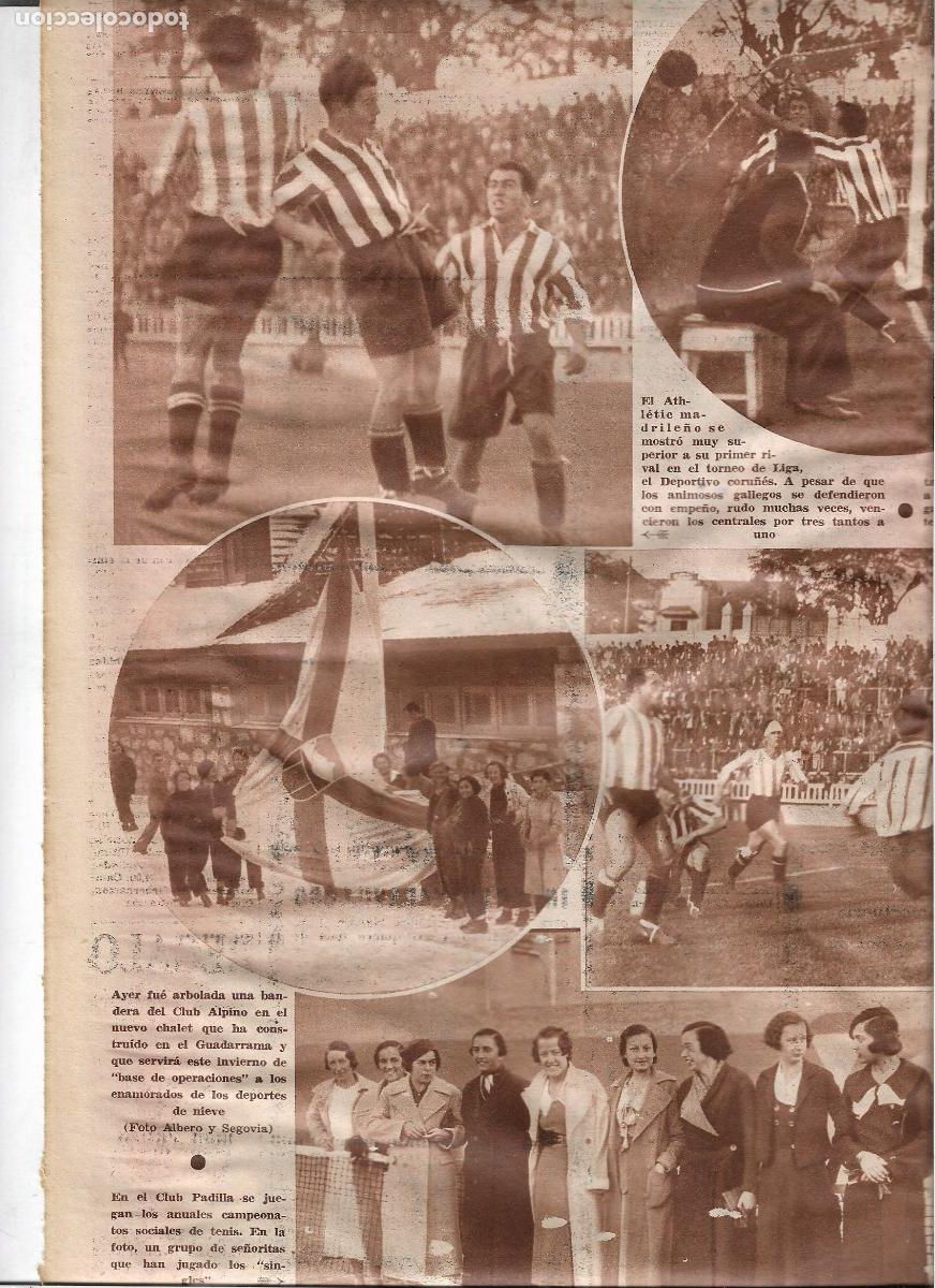 Coleccionismo: A&Ntilde;O 1933 RECORTE PRENSA ARBOLADA LA BANDERA DEL CLUB ALPINO EN SU NUEVO CHALET DEL GUADARRAMA