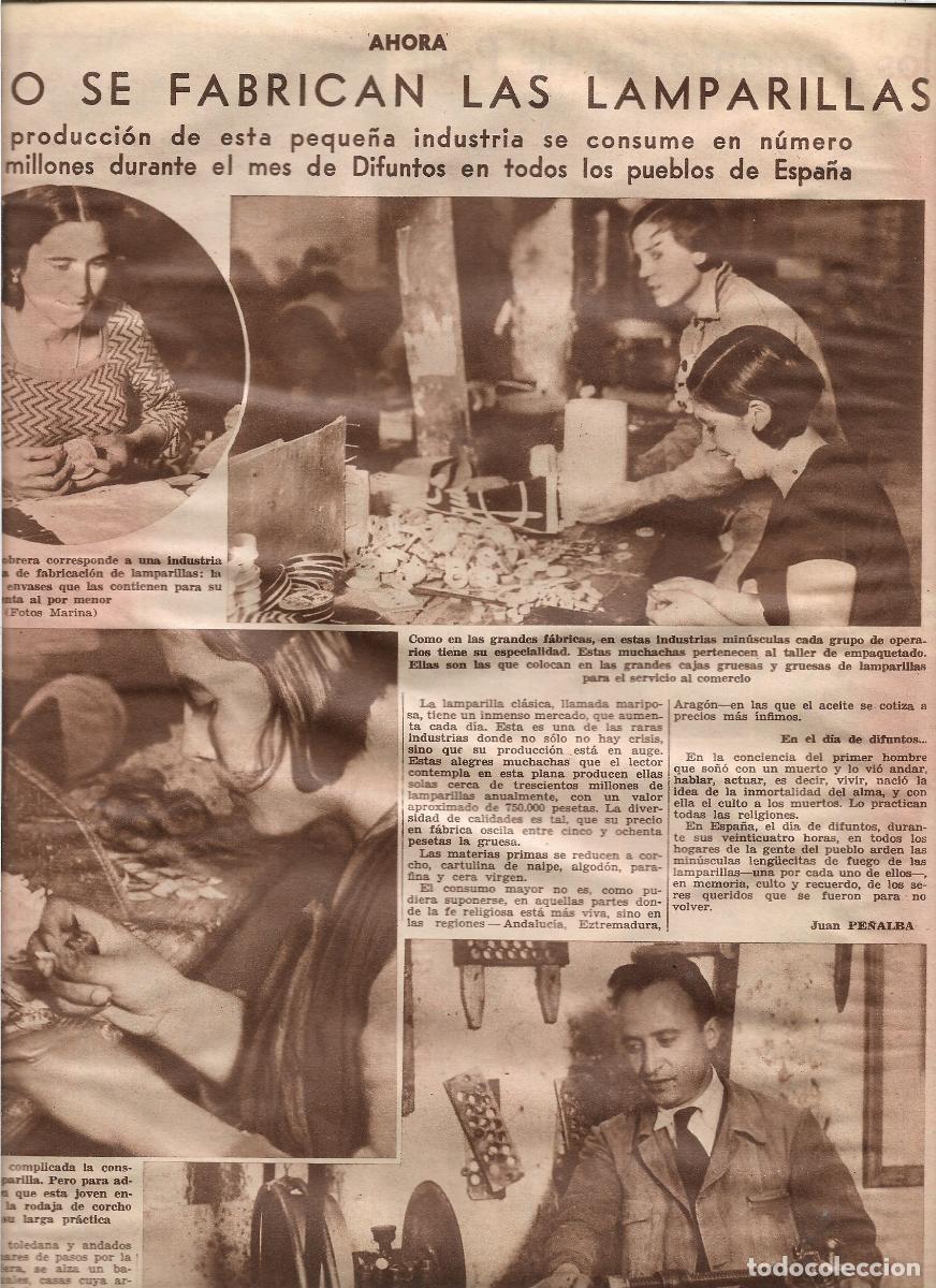 Coleccionismo: A&Ntilde;O 1933 RECORTE PRENS PROCESO FABRICACION LAMPARILLAS DIA DIFUNTOS BARRIO PASADA LA PUENTE TOLEDANA