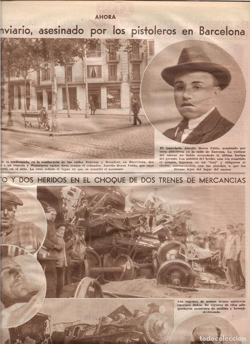 Coleccionismo: A&Ntilde;O 1933 RECORTE PRENSA ESTACION TREN QUINTANA LA PUENTE CHOQUE DOS TRENES MERCANCIAS 1 MUERTO