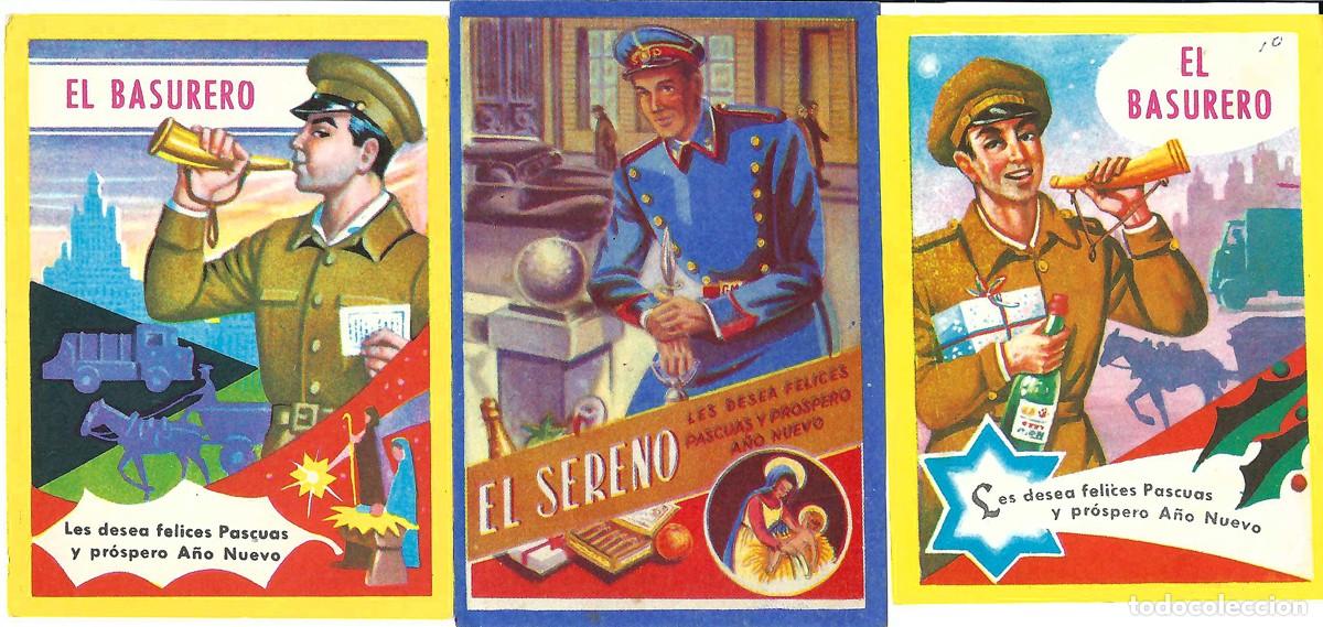 Coleccionismo: 6 felicitaciones NAVIDAD &rdquo;el basurero&rdquo; y &rdquo;el sereno&rdquo;