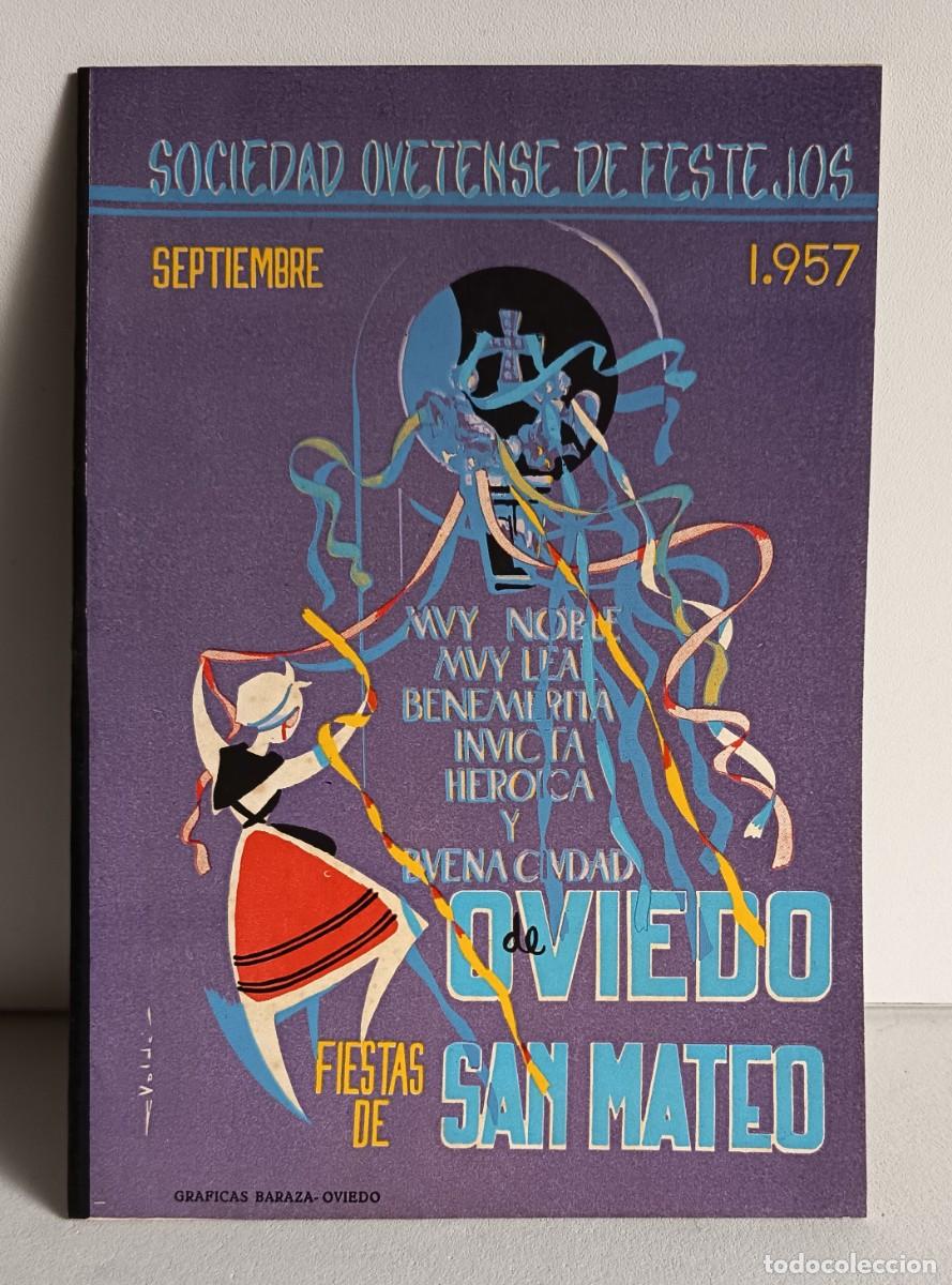 Coleccionismo: Programa Fiestas de SAN MATEO septiembre 1957 Oviedo. Sociedad Ovetense de Festejos SOF