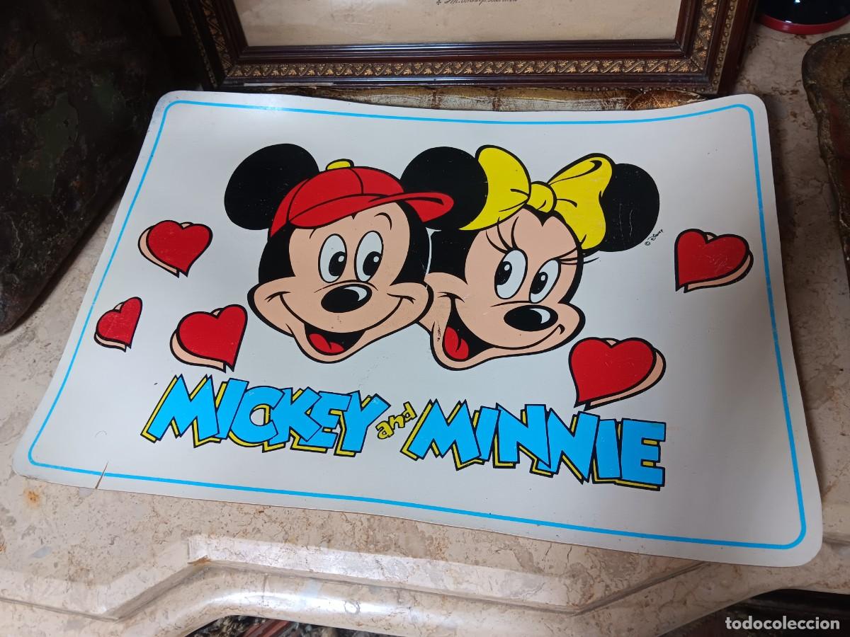 Coleccionismo: Mantel individual vintage de Mickey y Minnie Mouse de Disney de los a&ntilde;os 80