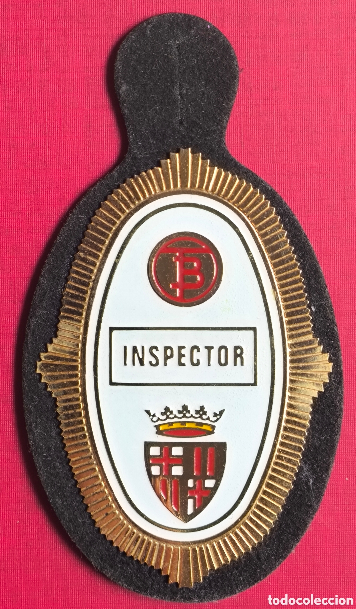 Colecionismo: TRANSPORTES BARCELONA BUS AUTOB&Uacute;S TRANV&Iacute;A PLACA INSPECTOR TB PEPITO C. 1960