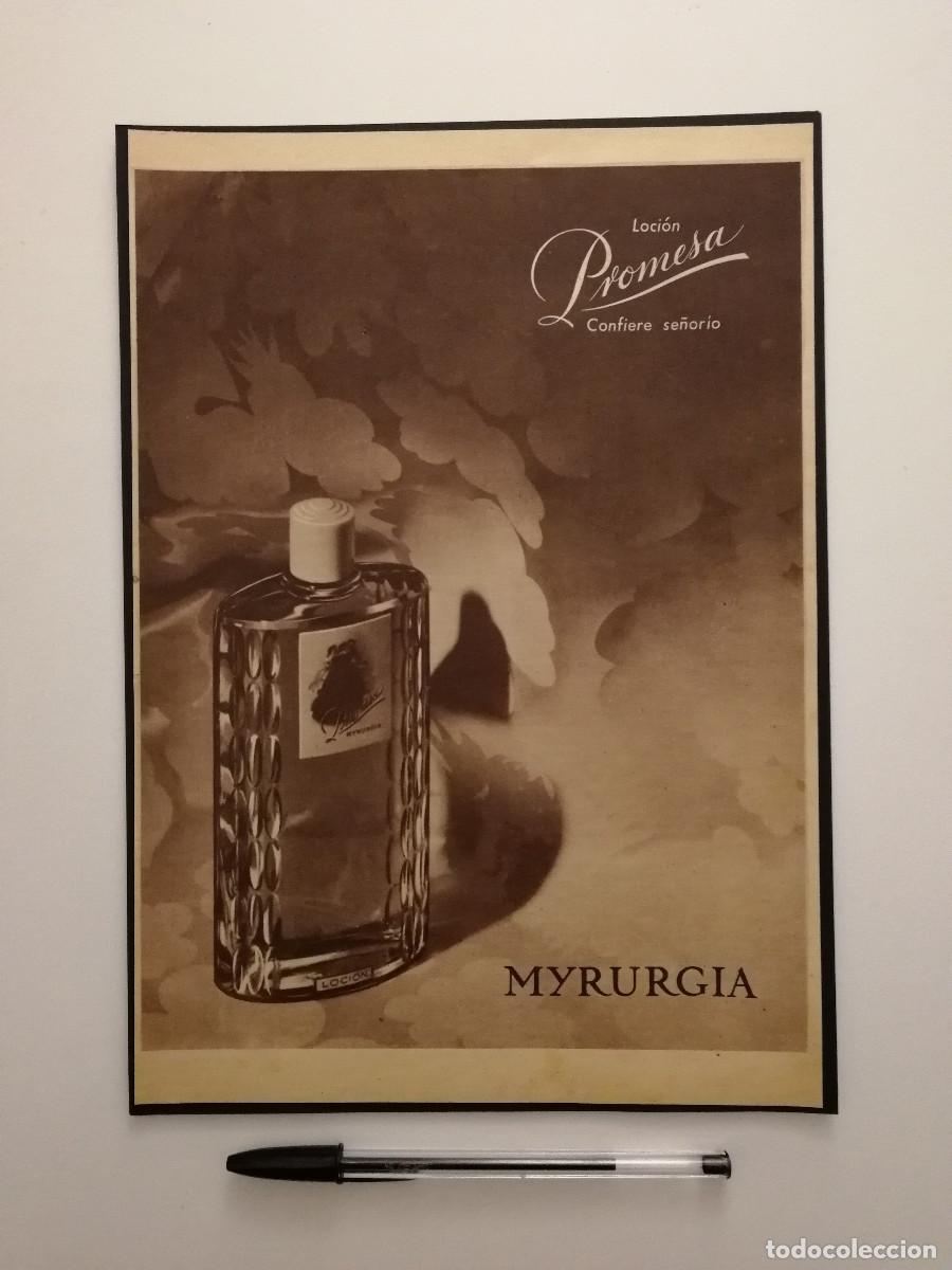 Coleccionismo: ANTIGUO ANUNCIO ENCARTONADO -A4- MYRURGIA LOCION PROMESA A&Ntilde;OS 50 - PUBLICIDAD