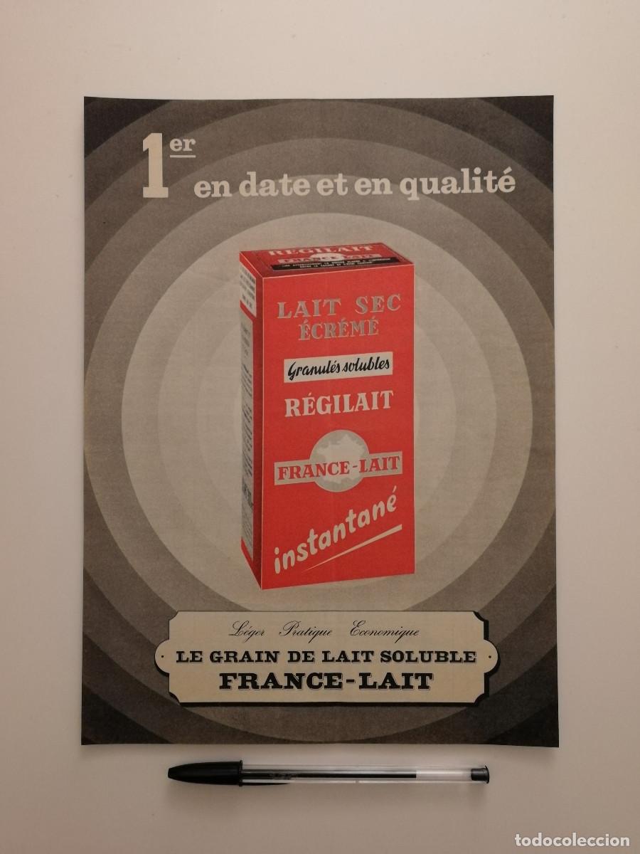 Coleccionismo: ANTIGUO ANUNCIO ENCARTONADO -A4- REGILAIT FRANCE LAIT LECHE SOLUBLE A&Ntilde;OS 60 - PUBLICIDAD