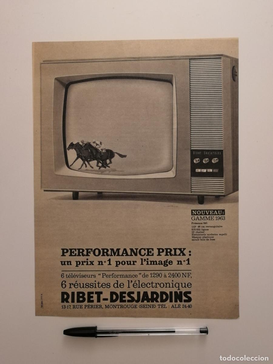 Coleccionismo: ANTIGUO ANUNCIO ENCARTONADO -A4- TELEVISOR TV Ribet Desjardins A&Ntilde;OS 60 - PUBLICIDAD