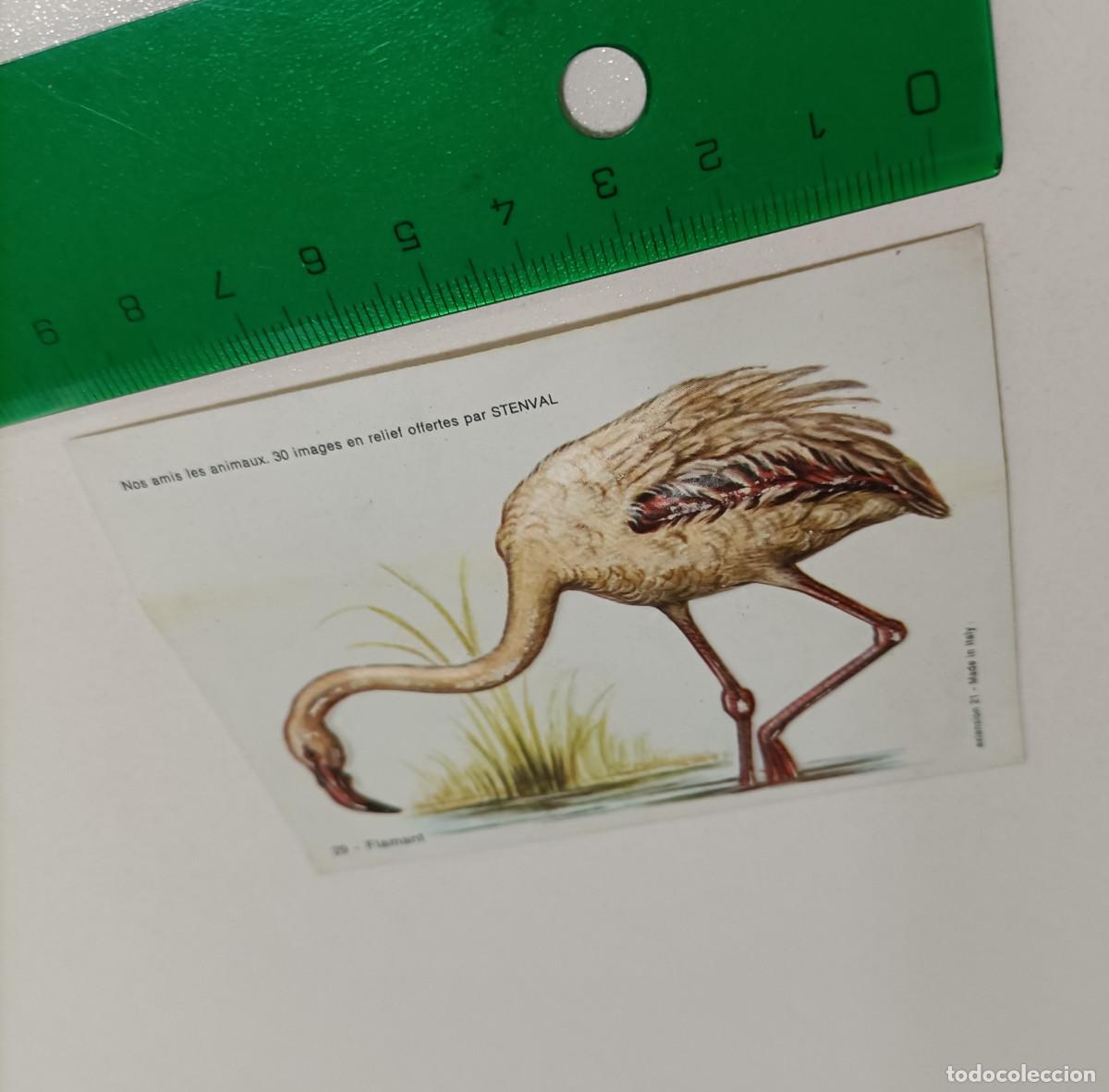 Coleccionismo: animal relieve stenval promocional publicitario antiguo francia animal animales pajaro ave flamenco