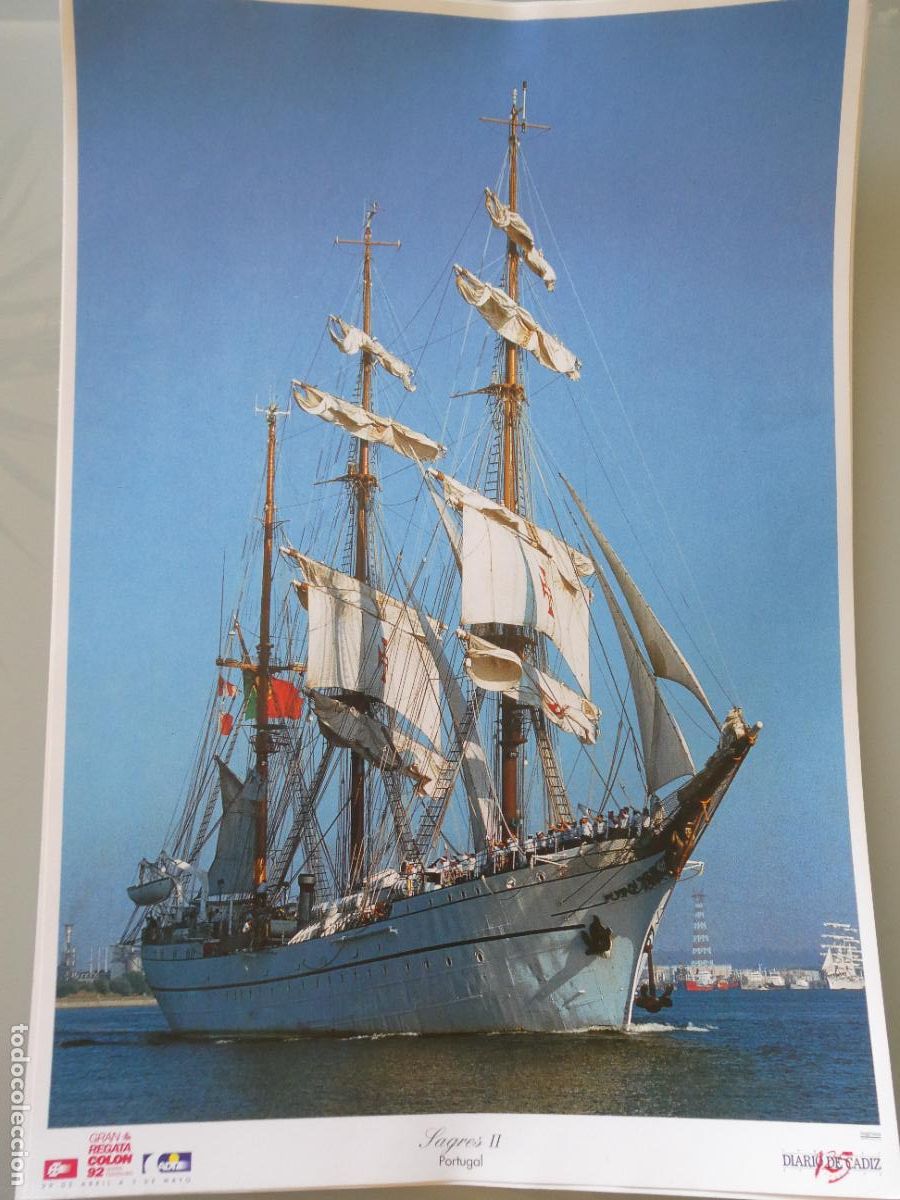 Coleccionismo: L&Aacute;MINA DE BARCOS BUQUE ESCUELA MILITAR. SAGRES II PORTUGAL. REGATA COLON 92 1992 V CENTENARIO