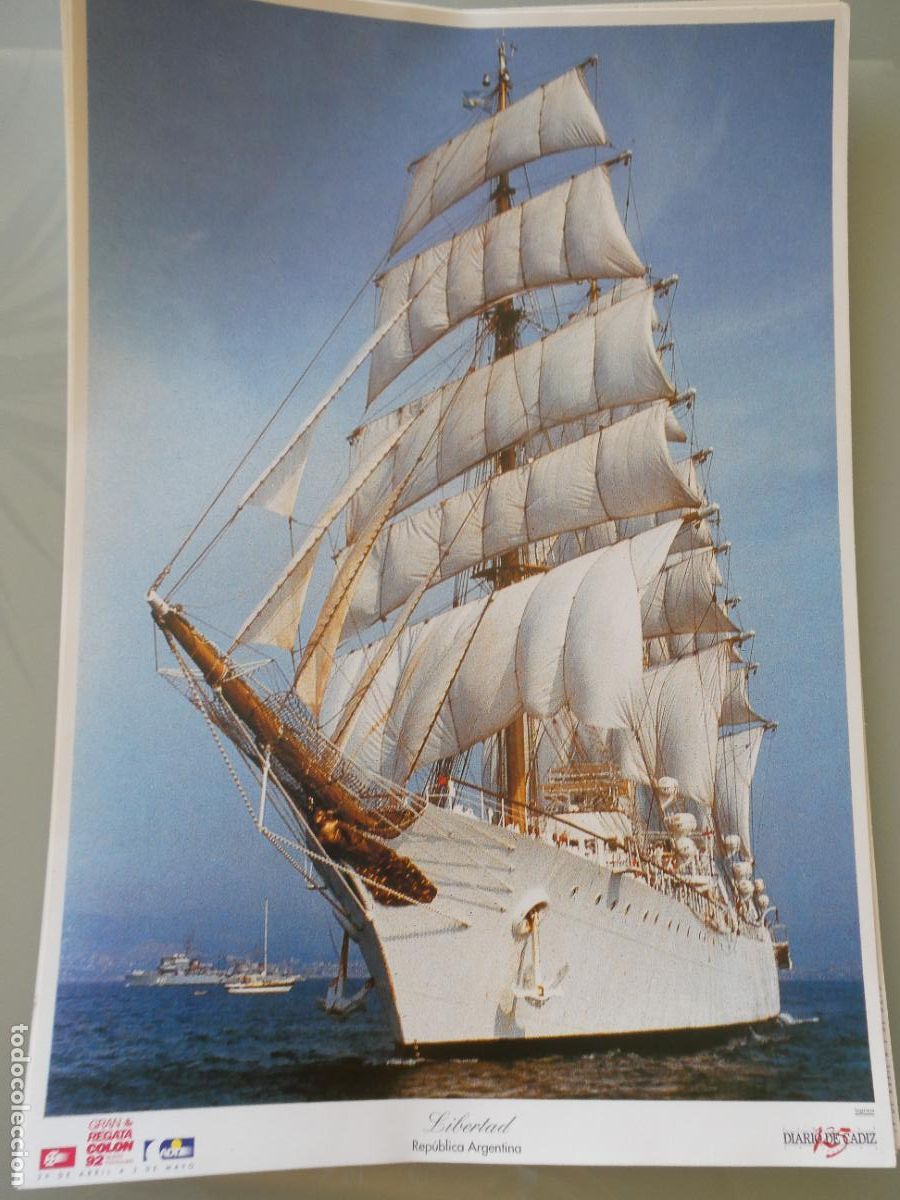 Coleccionismo: L&Aacute;MINA DE BARCOS BUQUE ESCUELA MILITAR. LIBERTAD ARGENTINA. REGATA COLON 92 1992 V CENTENARIO
