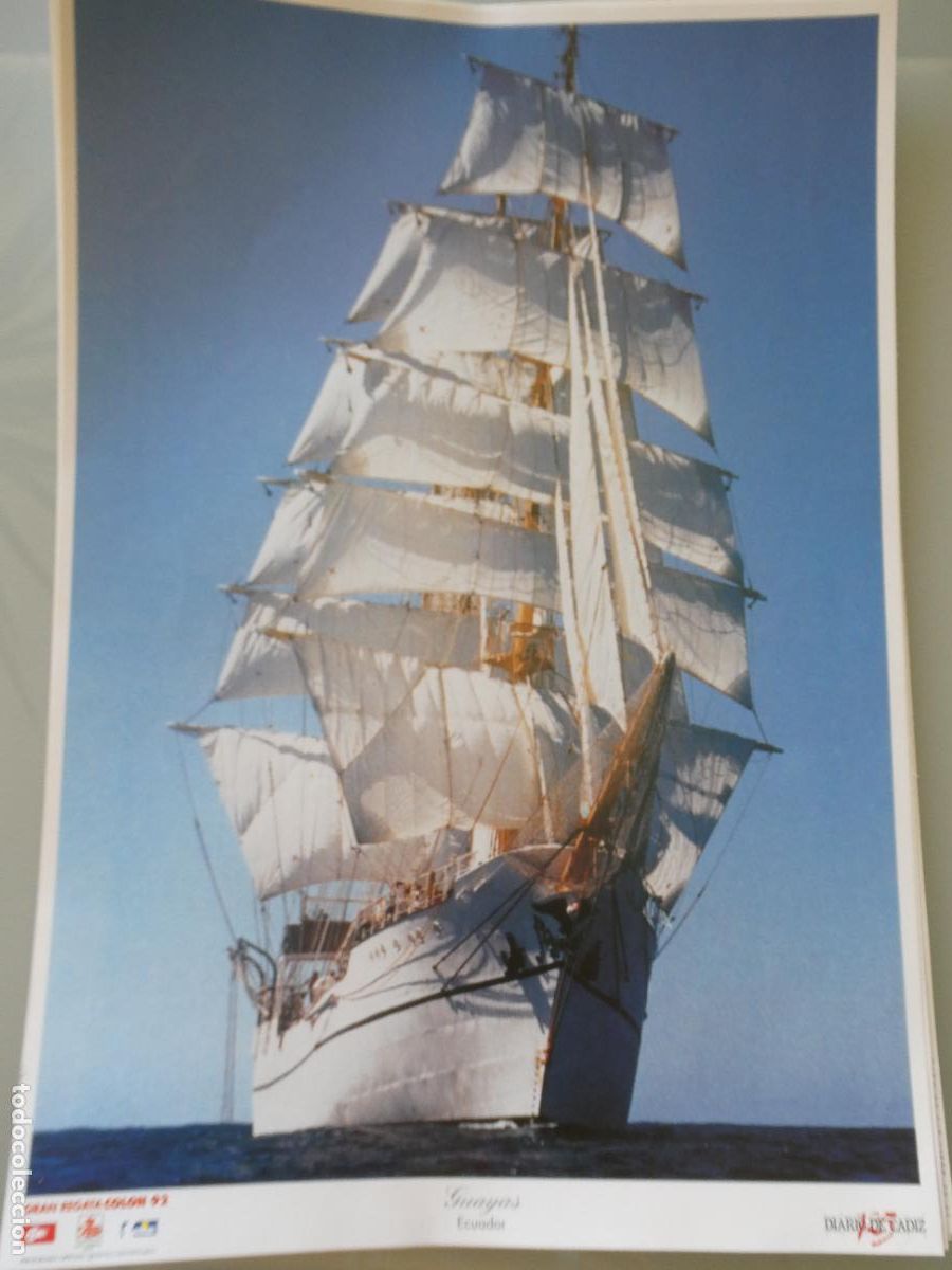 Coleccionismo: L&Aacute;MINA DE BARCOS BUQUE ESCUELA MILITAR. GUAYAS ECUADOR. REGATA COLON 92 1992 V CENTENARIO
