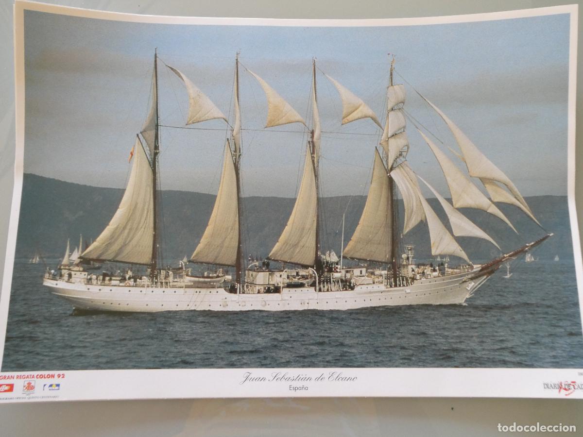 Coleccionismo: L&Aacute;MINA DE BARCOS BUQUE ESCUELA MILITAR. JUAN SEBASTIAN ELCANO. REGATA COLON 92 1992 V CENTENARIO