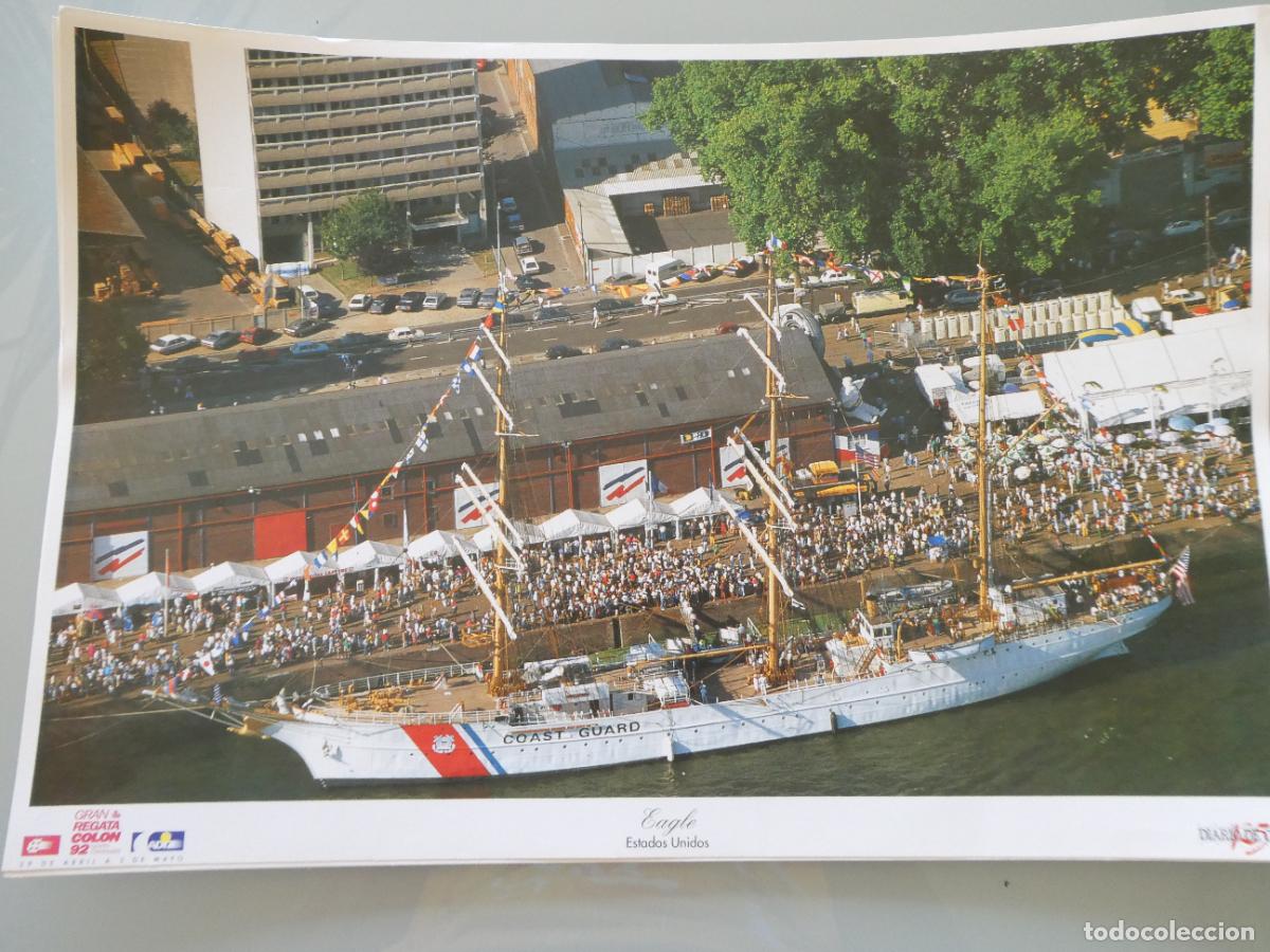 Coleccionismo: L&Aacute;MINA DE BARCOS BUQUE ESCUELA MILITAR. EAGLE ESTADOS UNIDOS. REGATA COLON 92 1992 V CENTENARIO