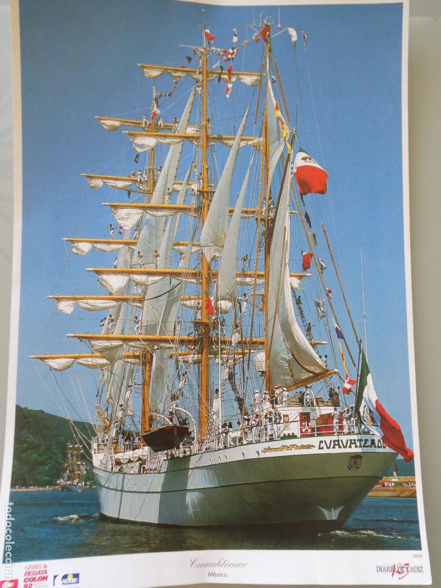 Coleccionismo: L&Aacute;MINA DE BARCOS BUQUE ESCUELA MILITAR. CUAHT&Eacute;MOC M&Eacute;XICO. REGATA COLON 92 1992 V CENTENARIO