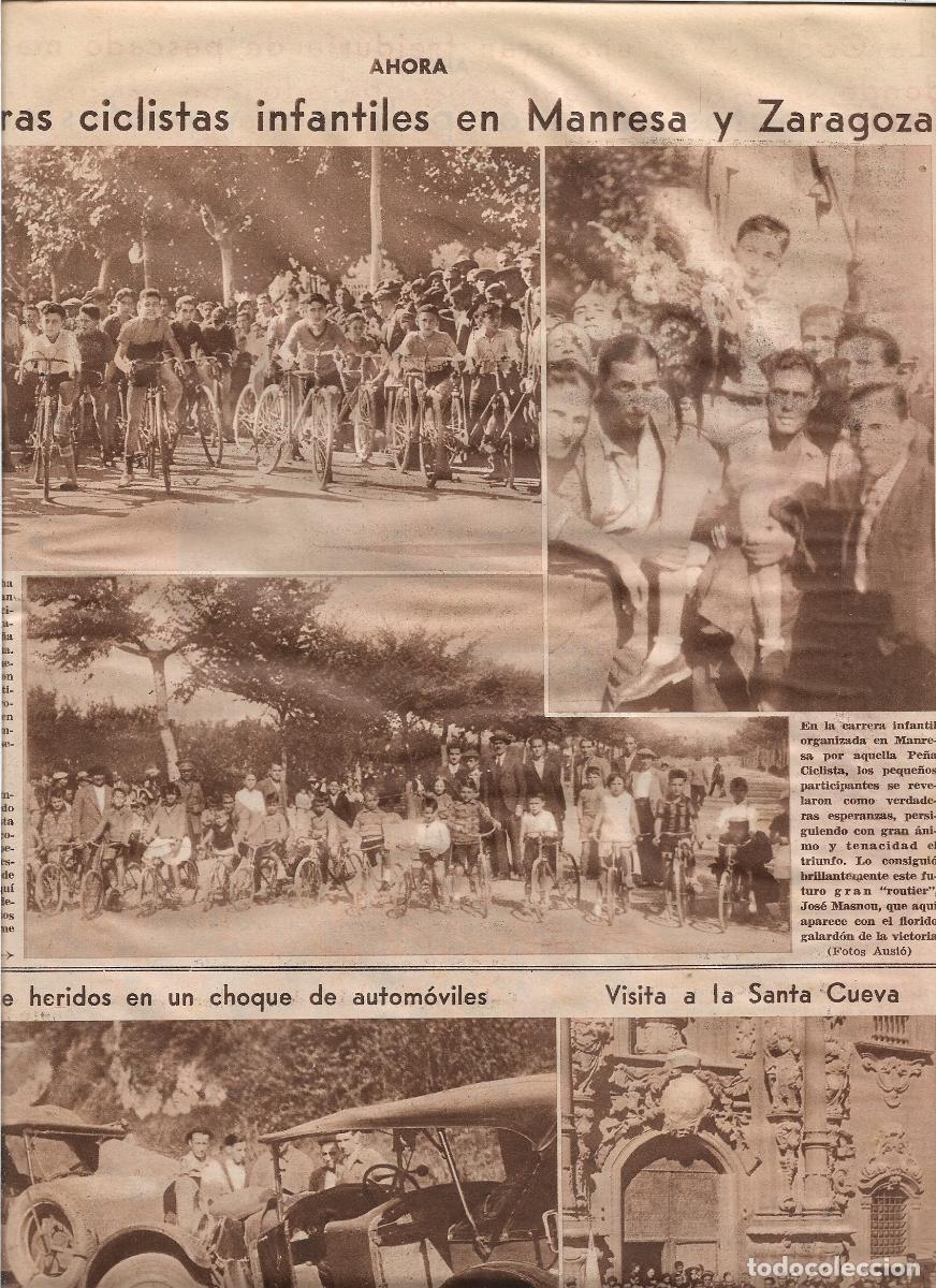 Coleccionismo: A&Ntilde;O 1933 RECORTE PRENSA MANRESA CARRERA CICLISTA INFANTIL PE&Ntilde;A CICLISTA MANRESANA JOSE MASNOU