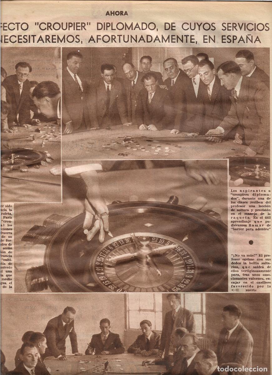 Coleccionismo: A&Ntilde;O 1933 RECORTE PRENSA PARIS ESCUELA CROUPIER DIPLOMADO RULETA CASINO JUEGO