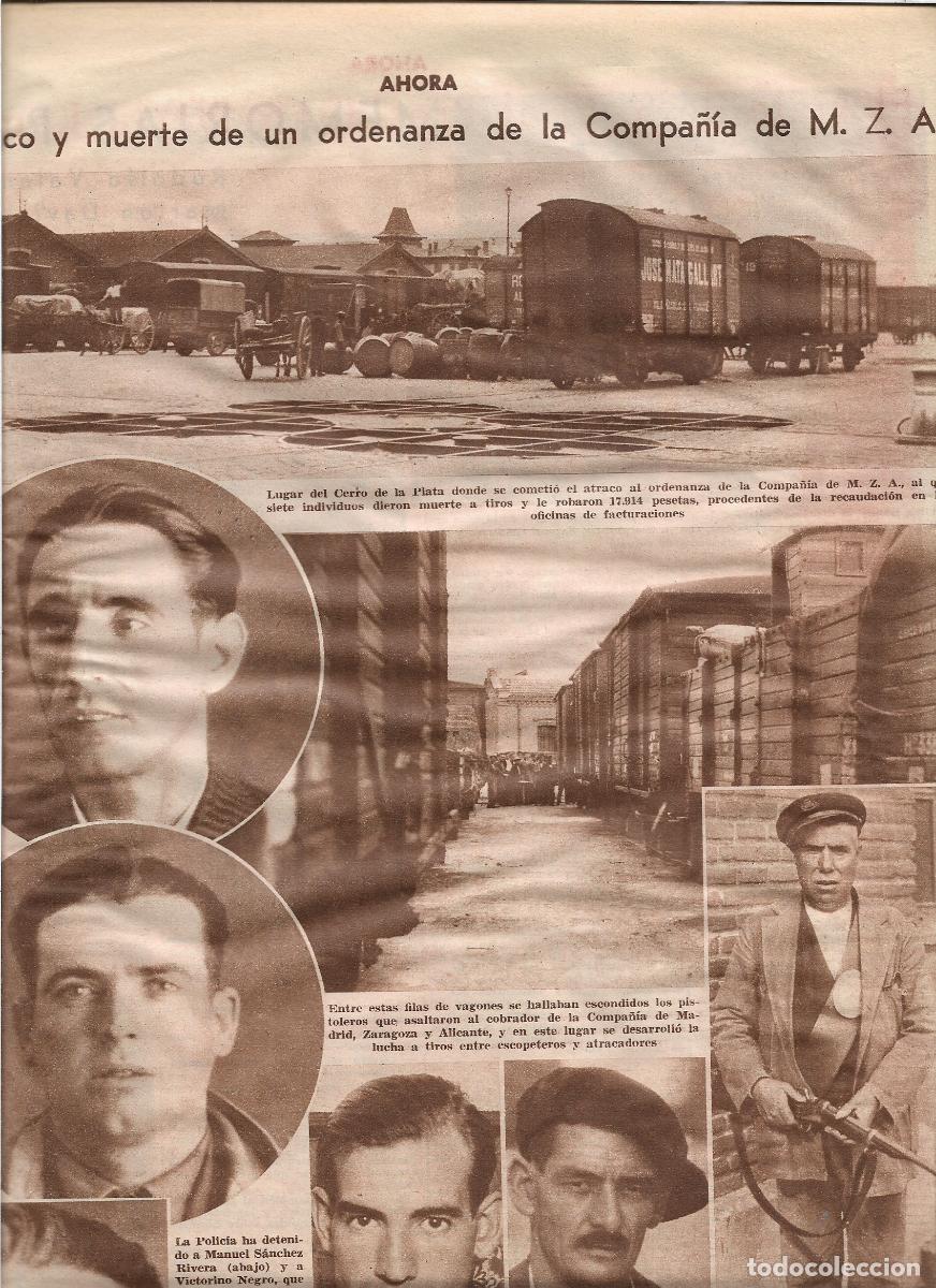 Coleccionismo: A&Ntilde;O 1933 CERRO DE LA PLATA ATRACO MUERTE ORDENANZA COMPA&Ntilde;IA MZA M.Z.A ESCOPETEROS VAGONES TREN