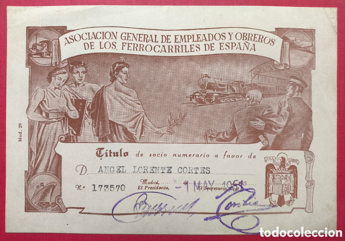 Coleccionismo: TREN FERROCARRIL ASOCIACI&Oacute;N EMPLEADOS T&Iacute;TULO 1951