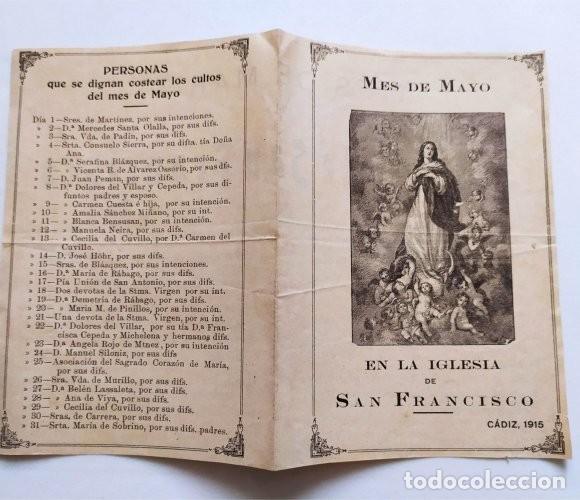 Coleccionismo: Mes de mayo en la iglesia de San Francisco. C&aacute;diz, 1915