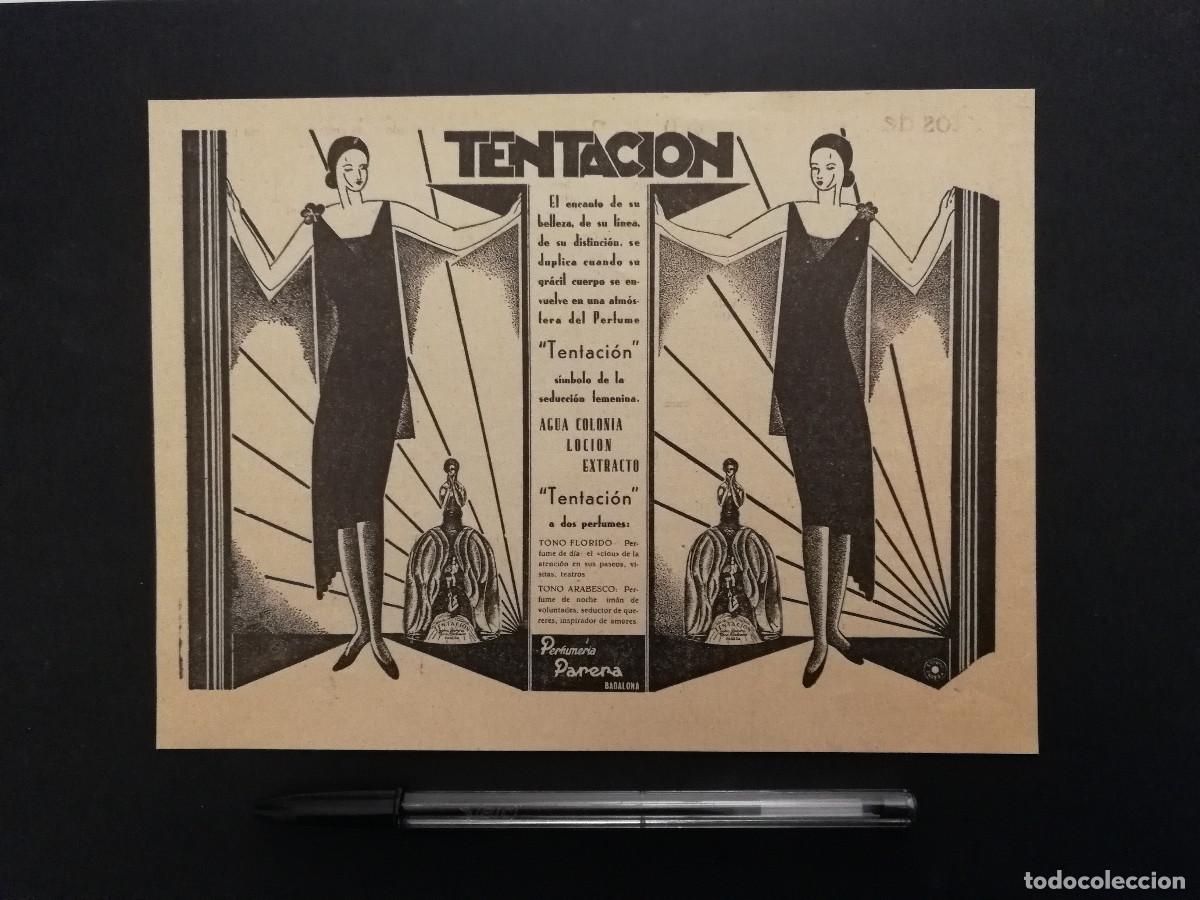 Coleccionismo: ANTIGUO ANUNCIO ENCARTONADO - TENTACION PERFUME FEMENINO - PUBLICIDAD LAMINA