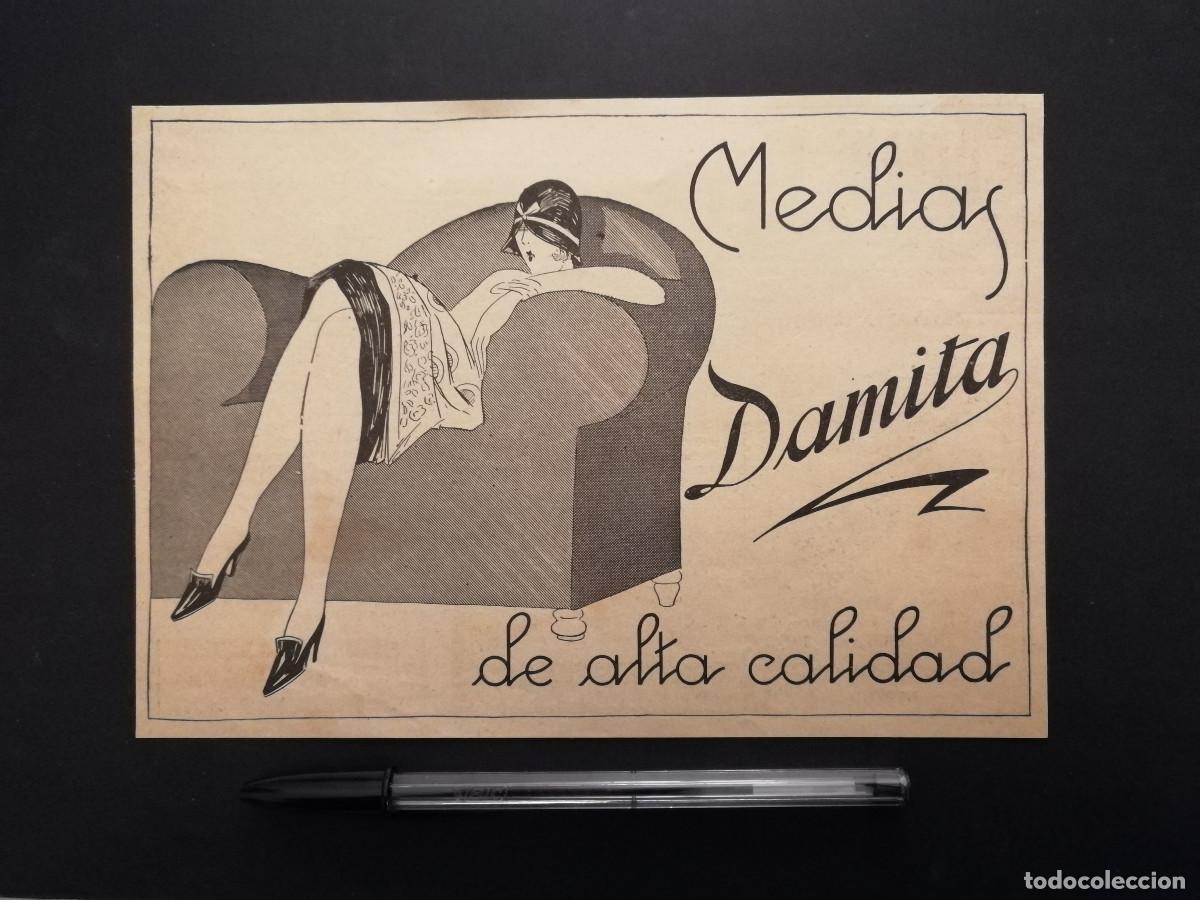 Coleccionismo: ANTIGUO ANUNCIO ENCARTONADO - MEDIAS DAMITA - PUBLICIDAD LAMINA