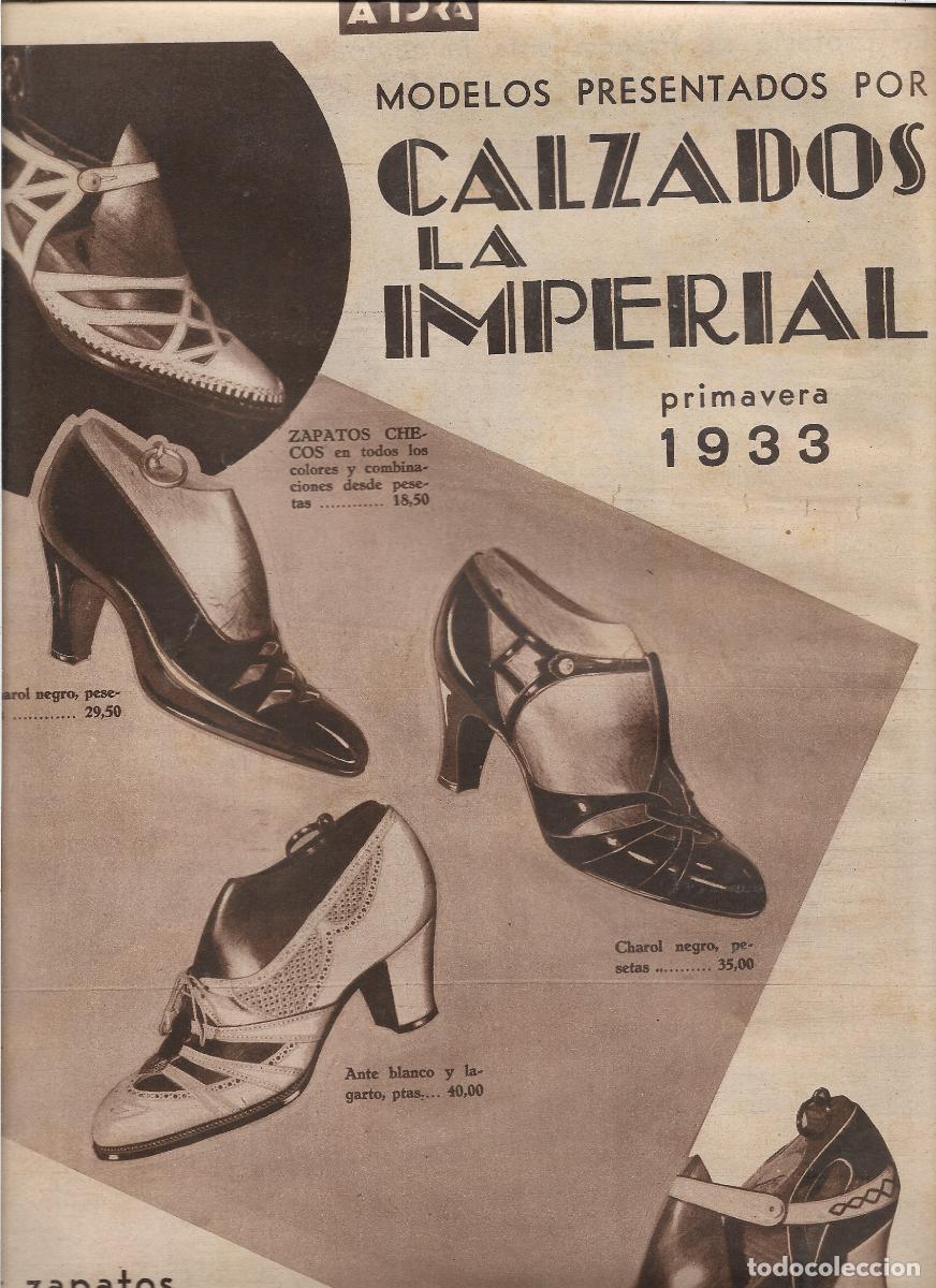 Coleccionismo: A&Ntilde;O 1933 RECORTE PRENSA PUBLICIDAD CALZADOS LA IMPERIAL MODELOS PRIMAVERA ZAPATOS ZAPATERIA