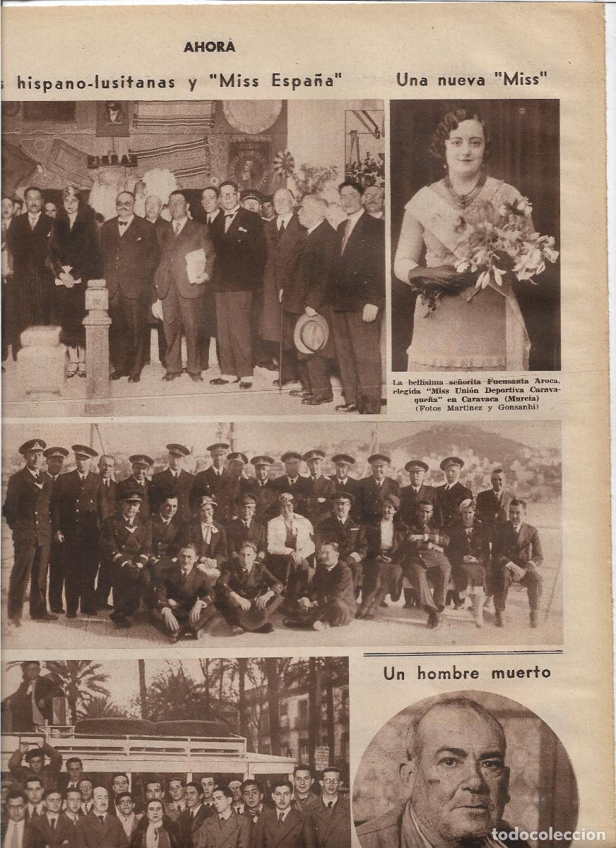 Coleccionismo: A&Ntilde;O 1933 RECORTE PRENSA FUENSANTA AROCA ELEGIDA MISS UNION DEPORTIVA CARAVAQUE&Ntilde;A CARAVACA MURCIA