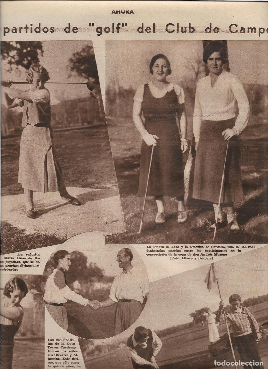 Coleccionismo: A&Ntilde;O 1933 RECORTE PRENSA GOLF FEMENINO CLUB DE CAMPO COPA TORRES CARDENAS COPA ANDRES MORENO