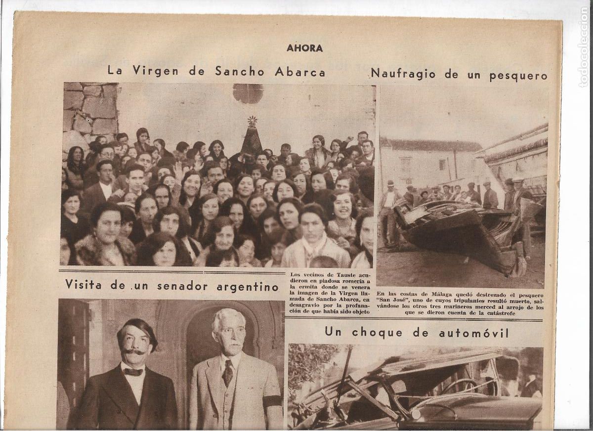 Coleccionismo: A&Ntilde;O 1933 RECORTE PRENSA TAUSTE ROMERIA A LA ERMITA DE LA VIRGEN DE SANCHO ABARCA