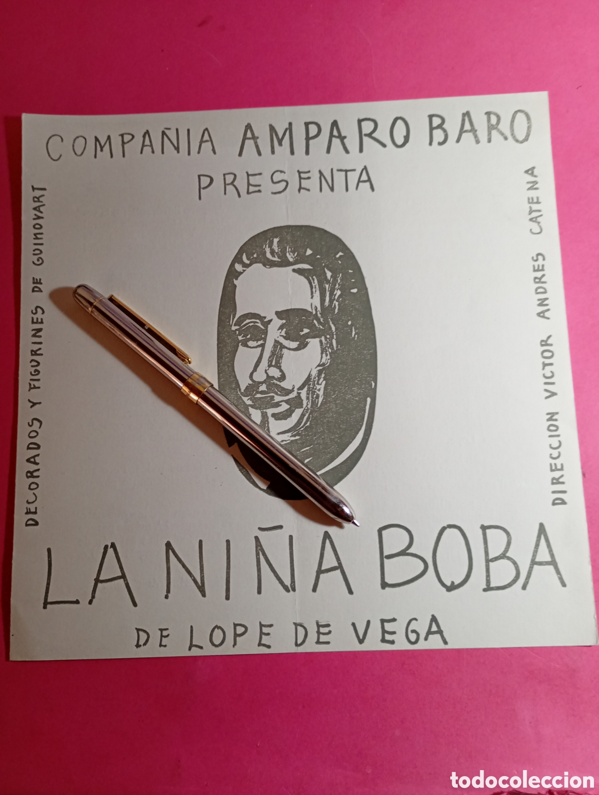 Coleccionismo: BARCELONA TEATRO CANDILEJAS CIA. AMPARO BAR&Oacute; ''LA NI&Ntilde;A BOBA'' DE LOPE DE VEGA DIR. V. ANDR&Eacute;S CATENA