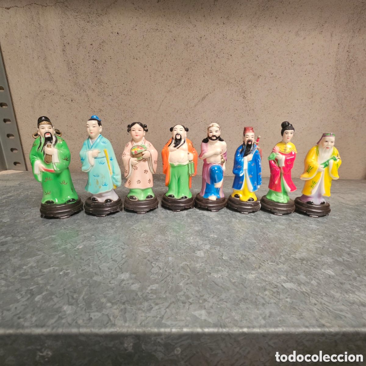 Coleccionismo: Lote 8 figuras orientales vintage Made in Hong Kong &ndash; sabios chinos mudmen a&ntilde;os 60/70