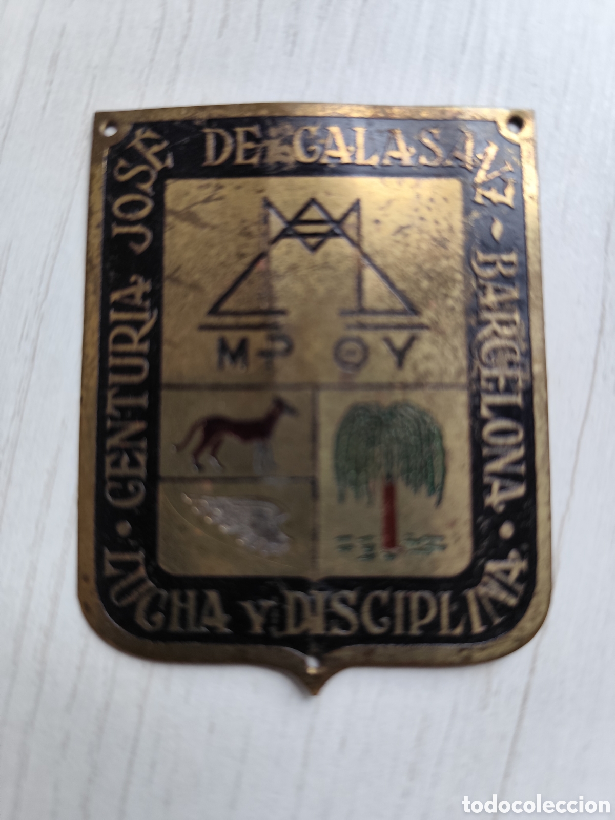 Collecting: PLACA CENTURIA FRENTE JUVENTUDES - FALANGE - &Eacute;POCA DE FRANCO