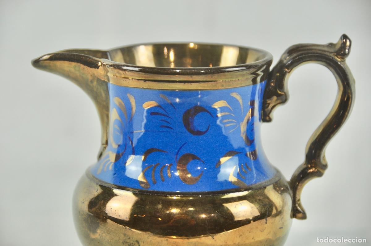 Coleccionismo: Jarra bristol dorada y azul oscuro - Foto 3