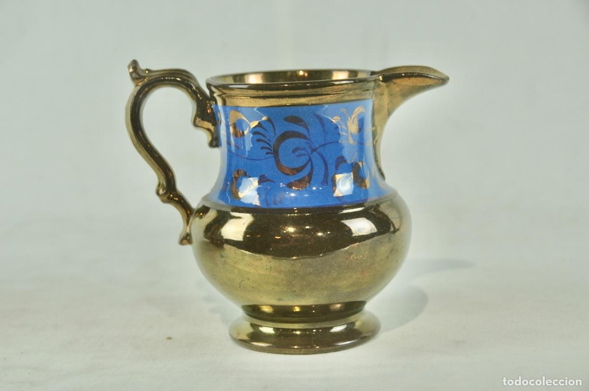 Coleccionismo: Jarra bristol dorada y azul oscuro - Foto 4