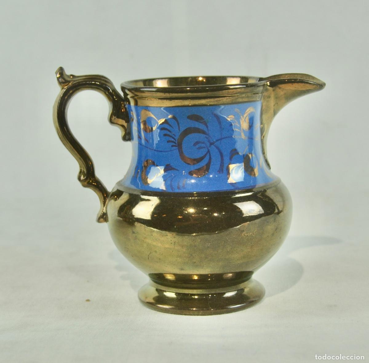 Coleccionismo: Jarra bristol dorada y azul oscuro - Foto 5