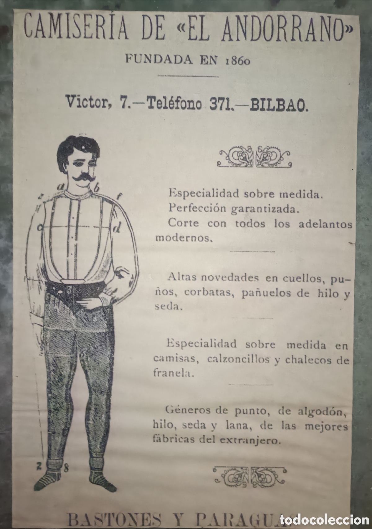 Coleccionismo: Lamina. Camiser&iacute;a el andorrano. Bilbao