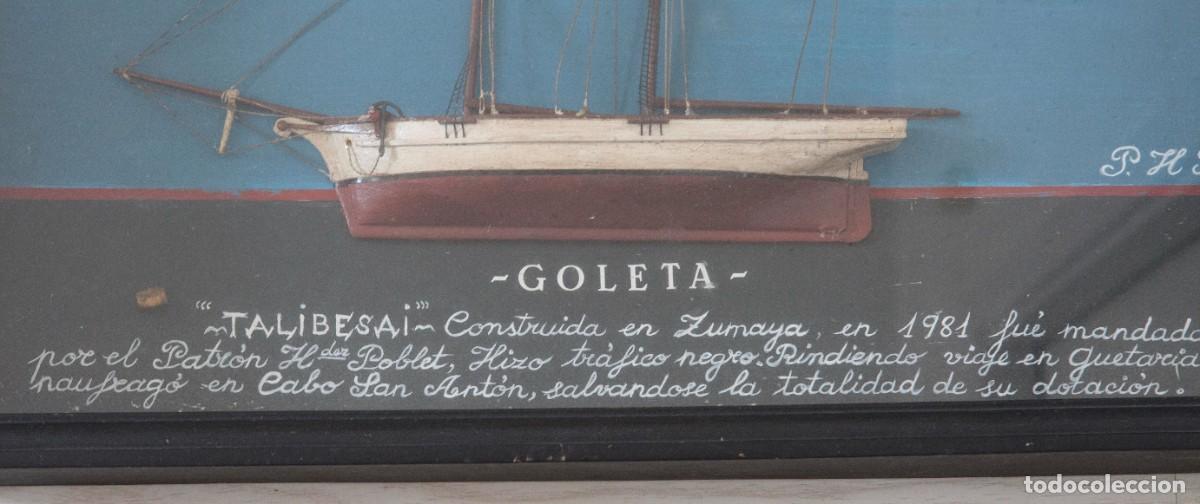 Coleccionismo: Metopa de medio casco de barco. Enmarcada. - Foto 3