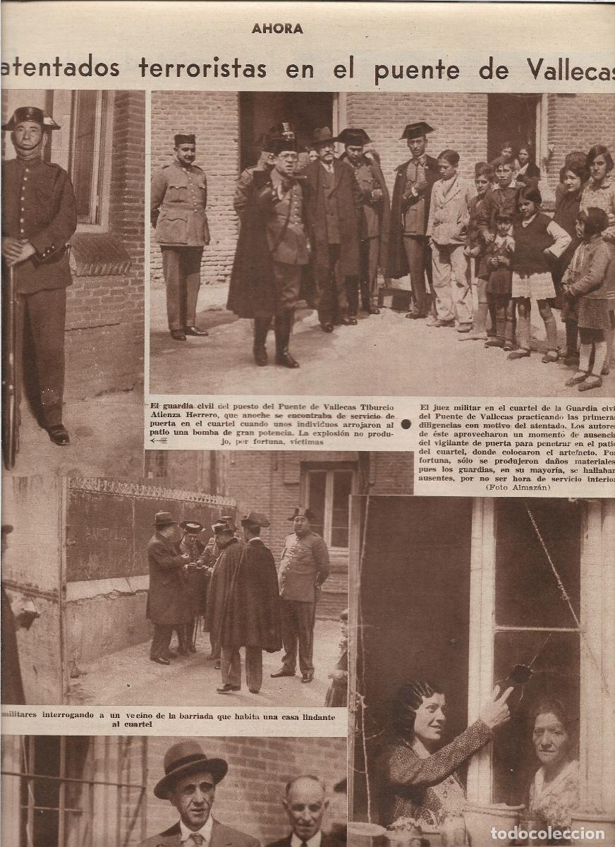 Coleccionismo: A&Ntilde;O 1933 PUENTE DE VALLECAS DOS ATENTADOS BOMBA ESCUELA CRISTIANA Y CUARTEL GUARDIA CIVIL